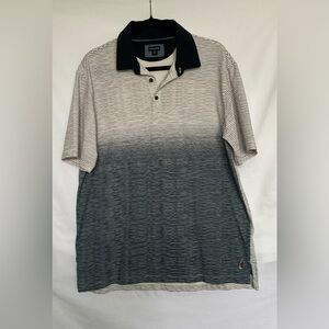 Ashworth Black and White Polo Shirt with Gradient Effect